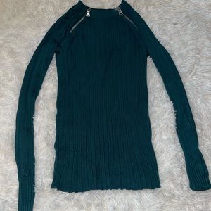 Teal banana republic zipper sweater
